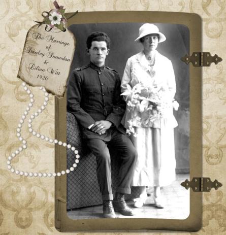 Stanley Gordon Snowdon &amp; Lilian Witt Marriage Portrait 1920